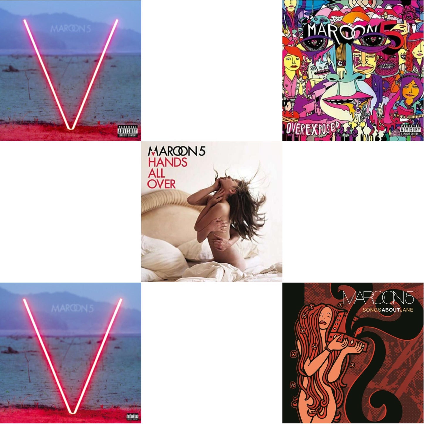 V & Maroon 5 - V (Black LP) (Exp) & Hands All Over & Overexposed & Songs About Jane