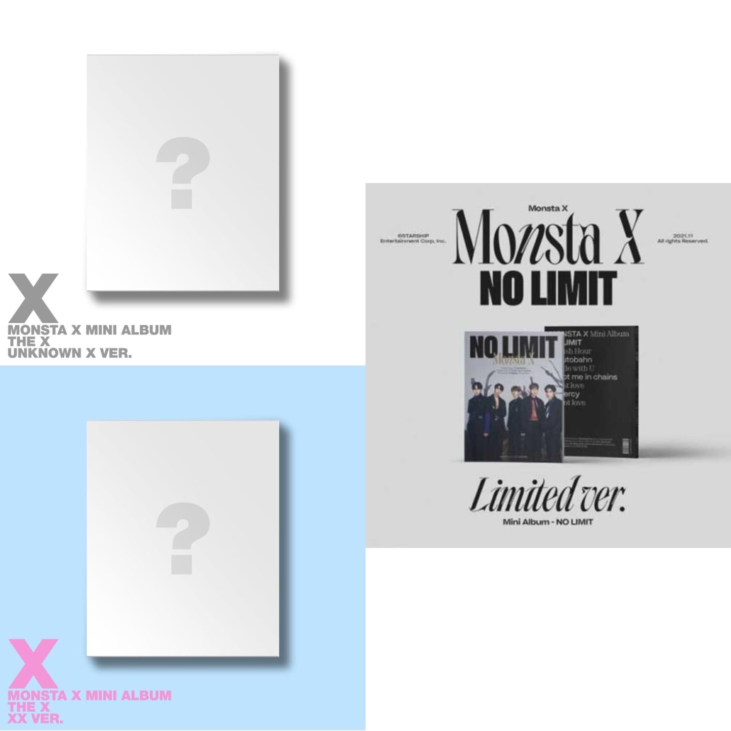X (Unknown X Ver.) & X (Xx Ver.) & No Limit (Limited Ver.)