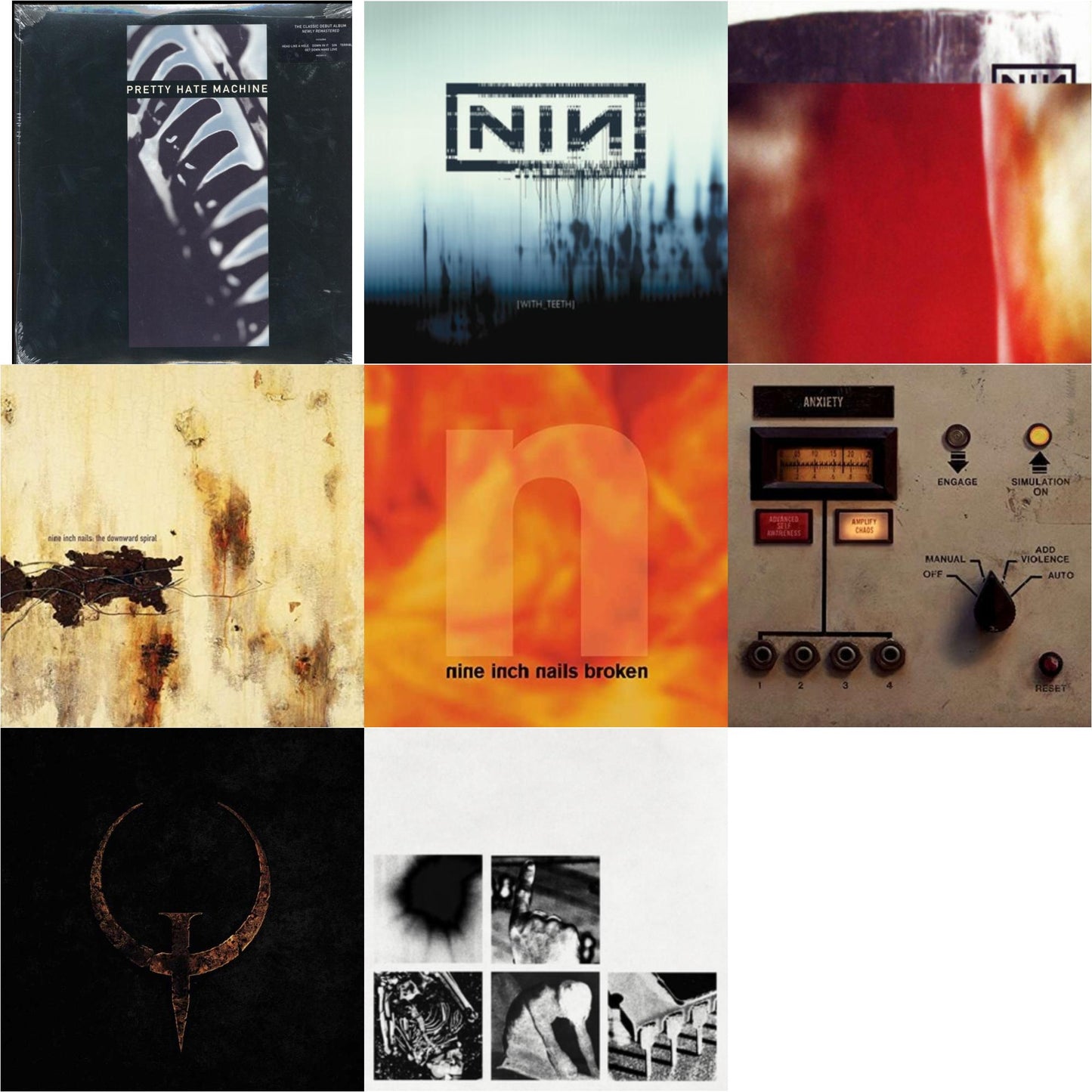 Pretty Hate Machine: 2010 Remaster & With Teeth (2LP) & Fragile (3LP/180G/2016 Remaster) & Downward Spiral (2LP/180G/2016 Remaster) & Broken (180G/LP/7Inch) & Add Violence Ep & Quake (2LP) & Bad Witch (LP)