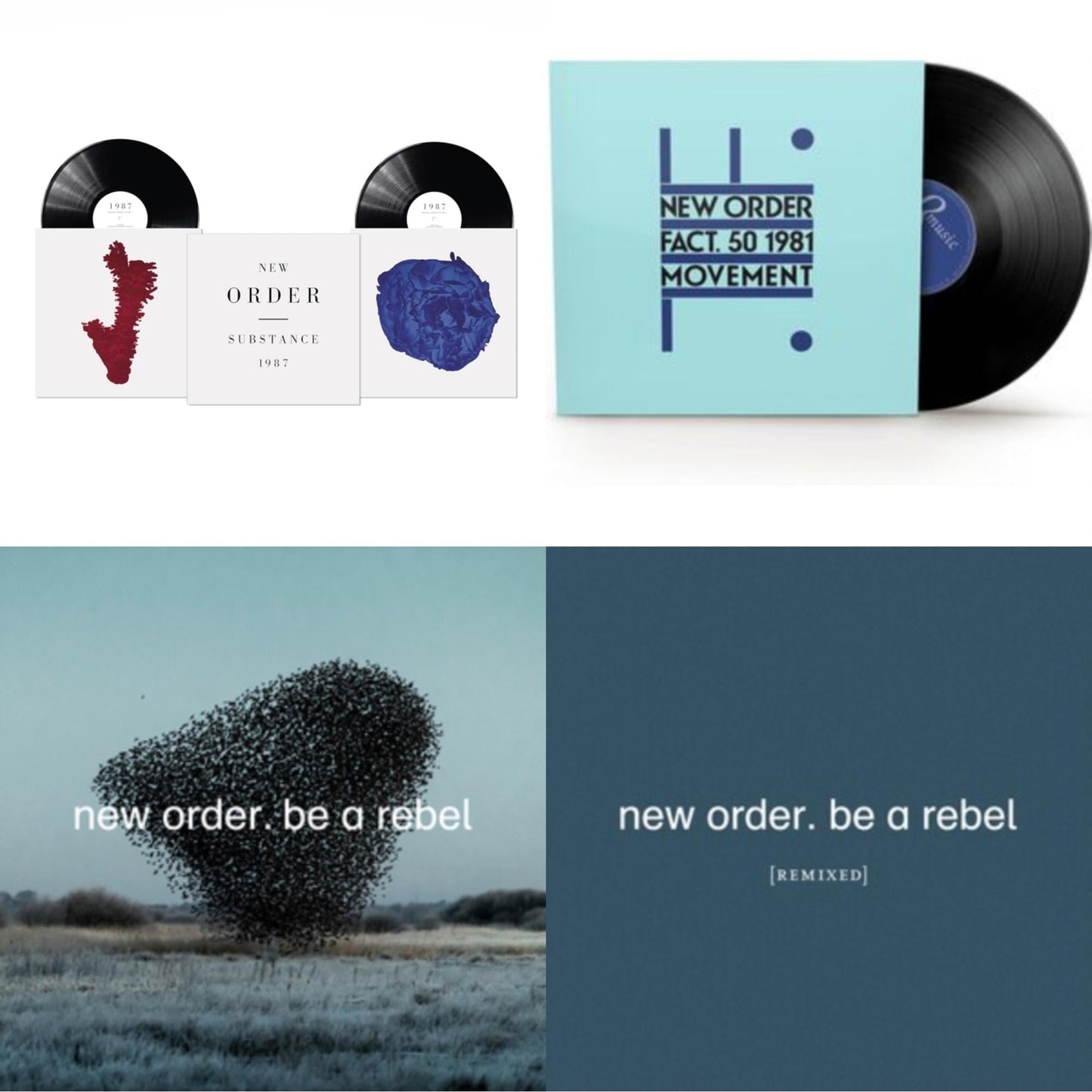 Substance (2023 Reissue) (2LP) & Movement (2019 Remaster) & Be A Rebel Ep & Be A Rebel Remixed (Limited Edition/Clear LP Vinyl)