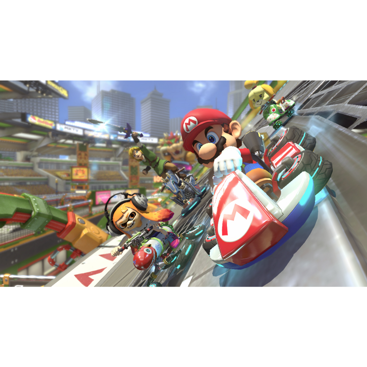 This is brand new.Nintendo Switch™ – OLED Model: Mario Kart™ 8 Deluxe Bundle This bundle has everything you need to start playing right away, including a Nintendo Switch™ – OLED Model system with Neon Red and Neon Blue Joy-Con™ controllers. Plus, enjoy an added value of $79.