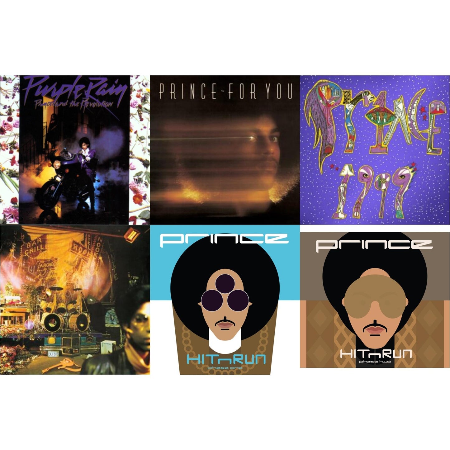 Purple Rain & For You & 1999 (X) & Sign O’ The Times & Hitnrun Phase One & Hitnrun Phase Two