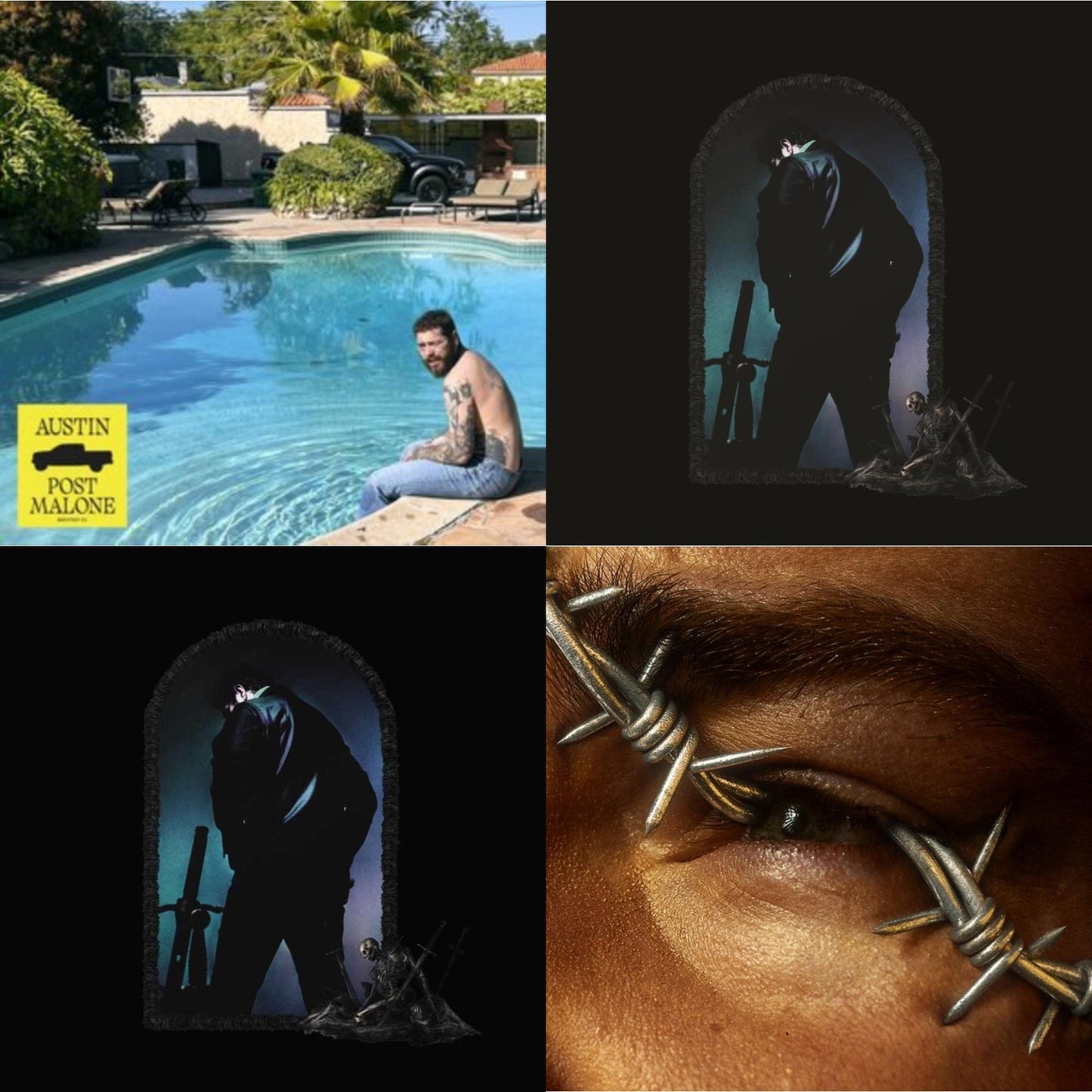 Austin (Forest Green/2LP) (X) & Hollywood's Bleeding (Lavender Vinyl/2LP) & Hollywood's Bleeding (2LP/Pink Vinyl) & Beerbongs & Bentleys (2LP/Clear Vinyl)