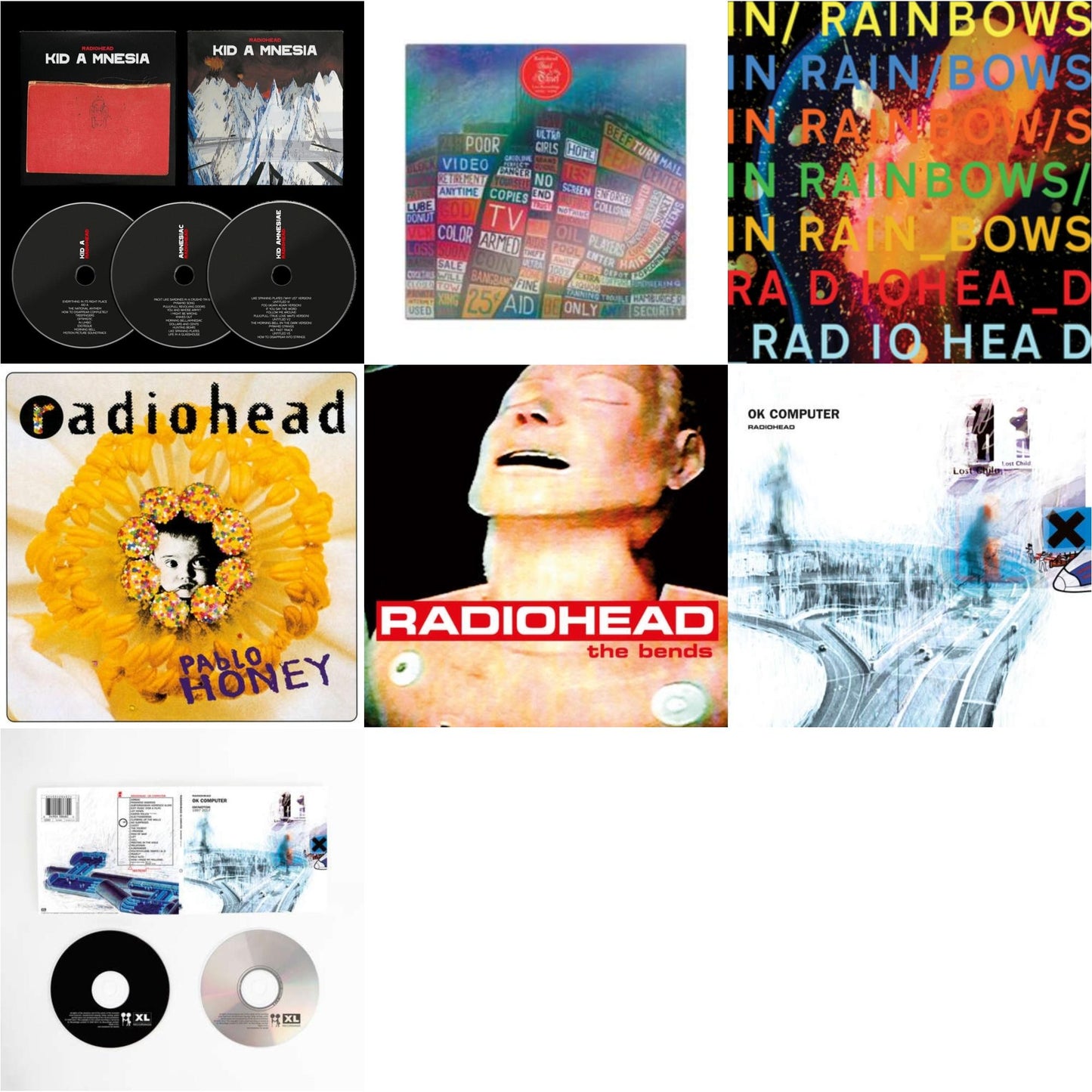 Kid A Mnesia (3CD) & Hail To The Thief (Live Recordings 2003-2009) & In Rainbows & Pablo Honey & Bends & Ok Computer & Ok Computer Oknotok