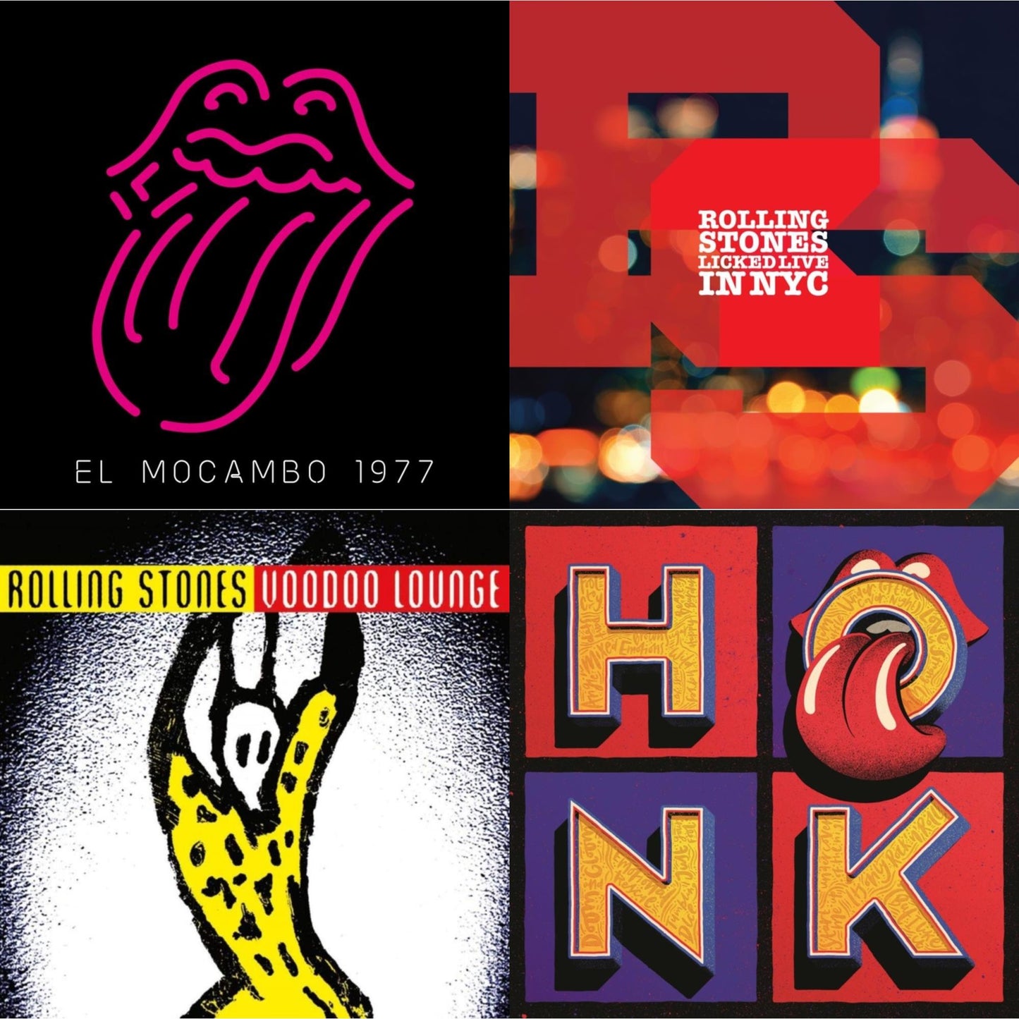 Live At The El Mocambo (4LP) & Licked Live In Nyc (White Vinyl/3LP) & Voodoo Lounge (30Th Anniversary) (Red/Yellow Vinyl/2LP) & Honk (Translucent Red Vinyl/2LP)