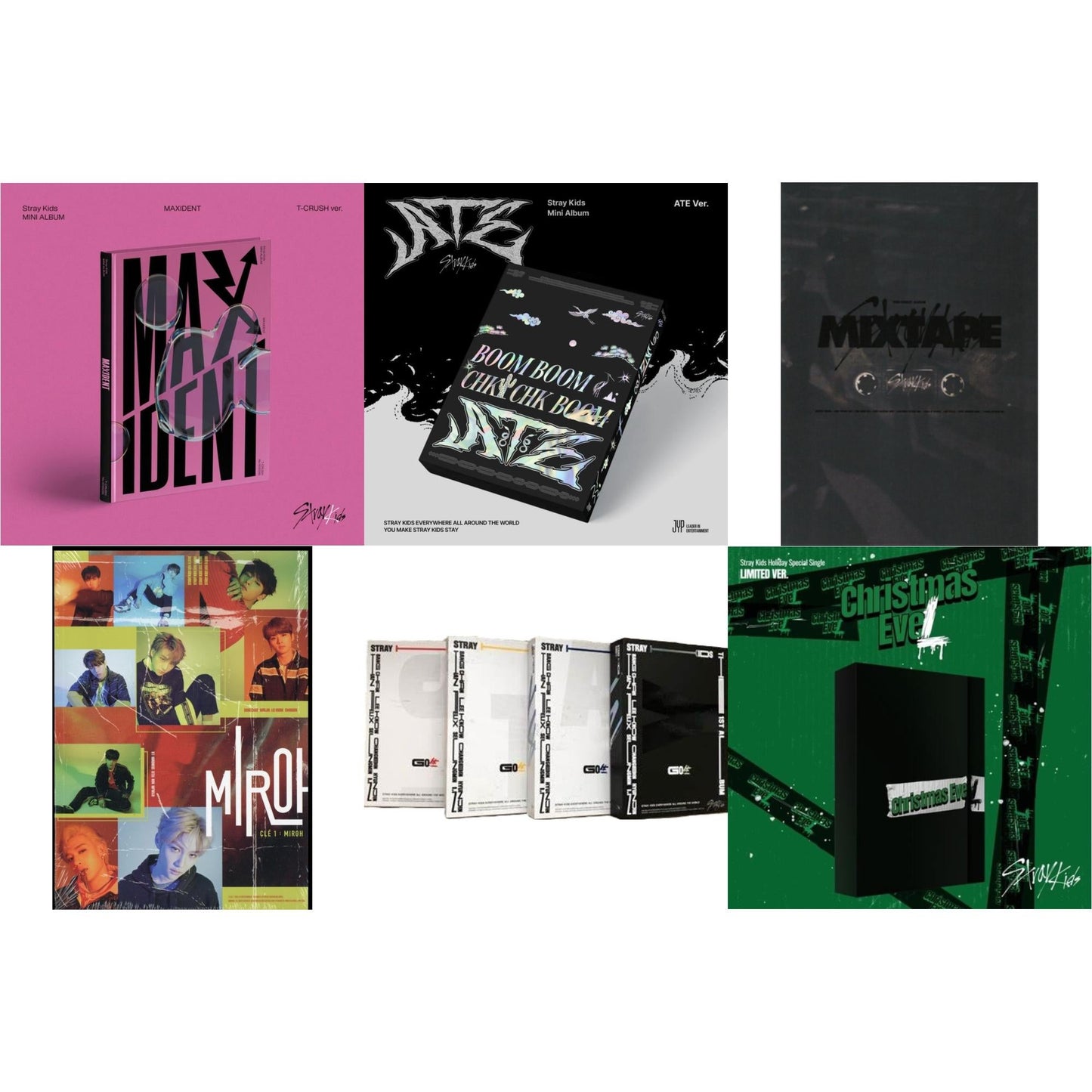 Maxident (T-Crush Version) & Ate (Ate Ver.) & Mixtape & Cle 1: Miroh (Mini Album) & Go: Volume 1 (Normal Edition) & Holiday Special Single Christmas Evel (Normal Ver.)