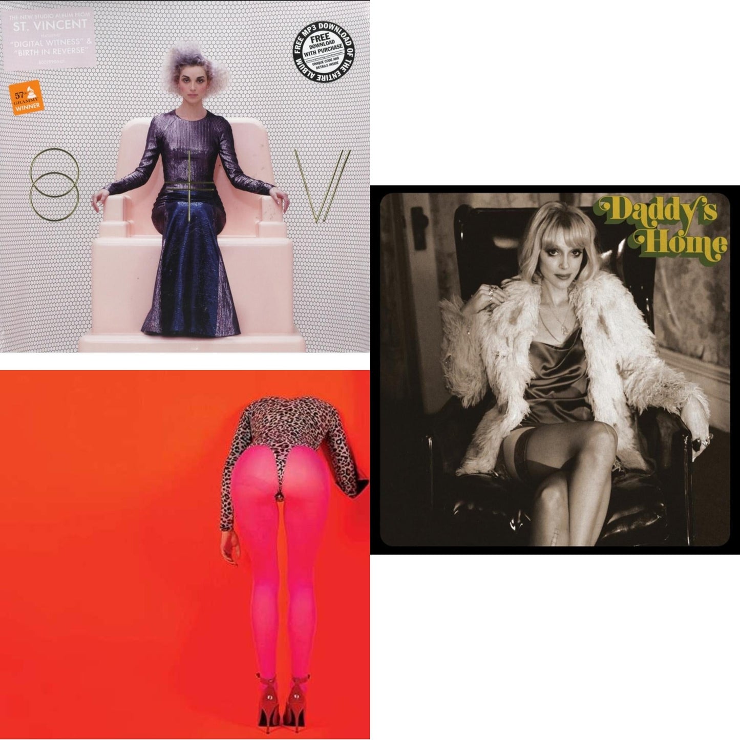 St Vincent & Masseduction (Pink LP) & Daddy's Home (Warm Gray LP Vinyl)