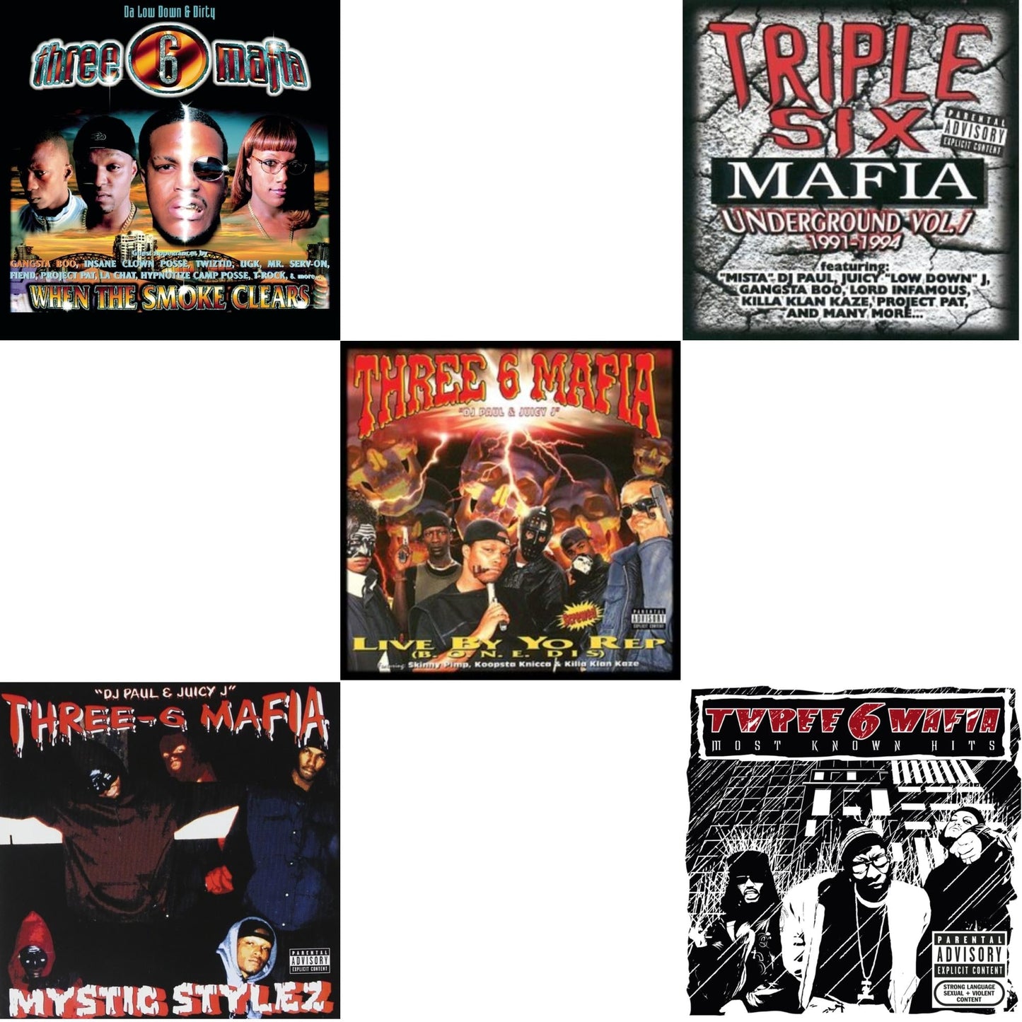 When The Smoke Clears & Mystic Stylez & Live By Yo Rep & Underground Vol.1 & Most Known Hits