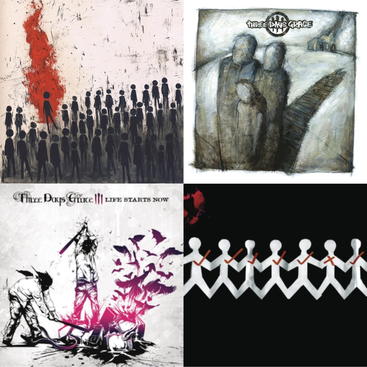 Alienation (X) & Three Days Grace (150G) & Life Starts Now (150G) & One-X (150G)