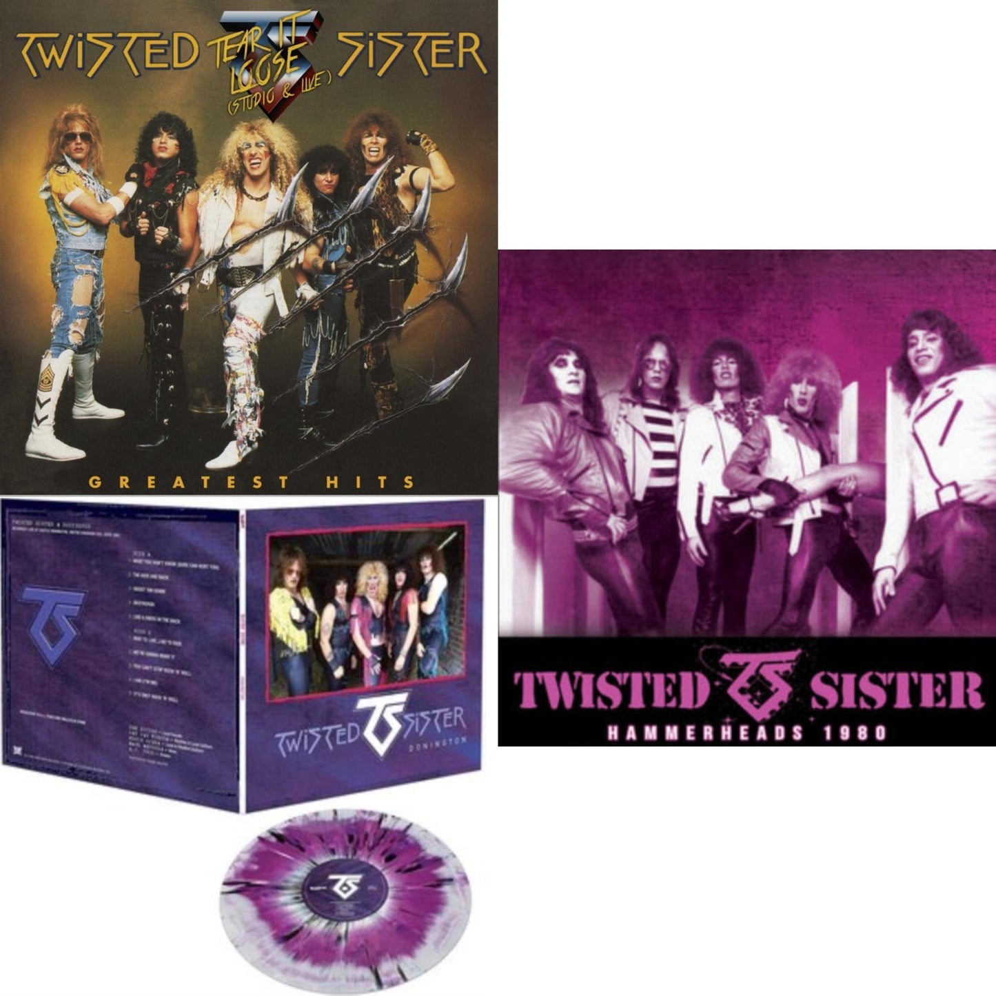Greatest Hits (Clear Red Vinyl/Limited Anniversary Edition/2LP) & Donington (Purple, Black & White Splatter LP Vinyl) & Hammerheads 1980 (Purple Marble Vinyl/2LP)