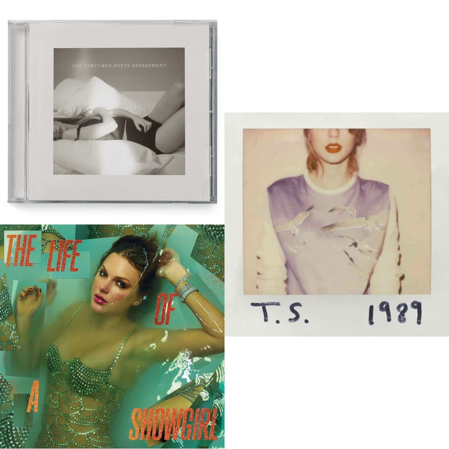 Tortured Poets Department (X) (Manuscript- Bonus Track) & Life Of A Showgirl (X) (Sweat & Vanilla Perfume CD W/ Poster) & 1989