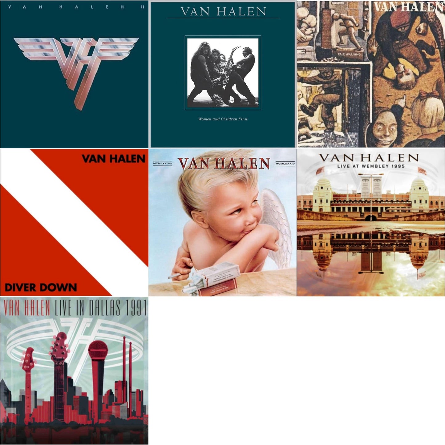 Van Halen Ii (180G/Remastered) & Women & Children First & Fair Warning & Diver Down & 1984 & Live At Wembley & Live In Dallas 1991 (X) (2LP)