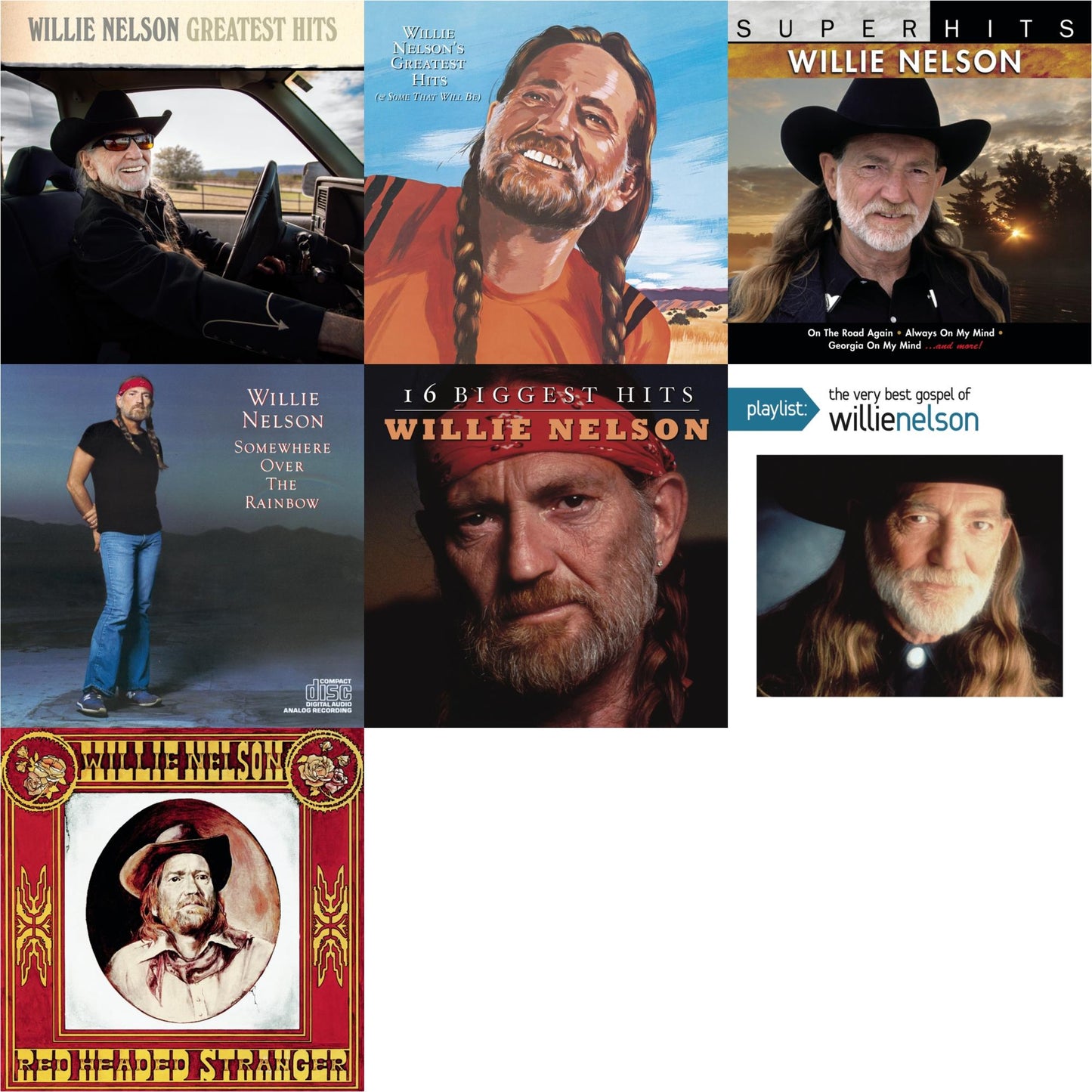Greatest Hits & Willie Nelson�S Greatest Hits & Super Hits & Over The Rainbow & 16 Biggest Hits & Playlist: Very Best Gospel Of Willie Nelson & Red Headed Stranger