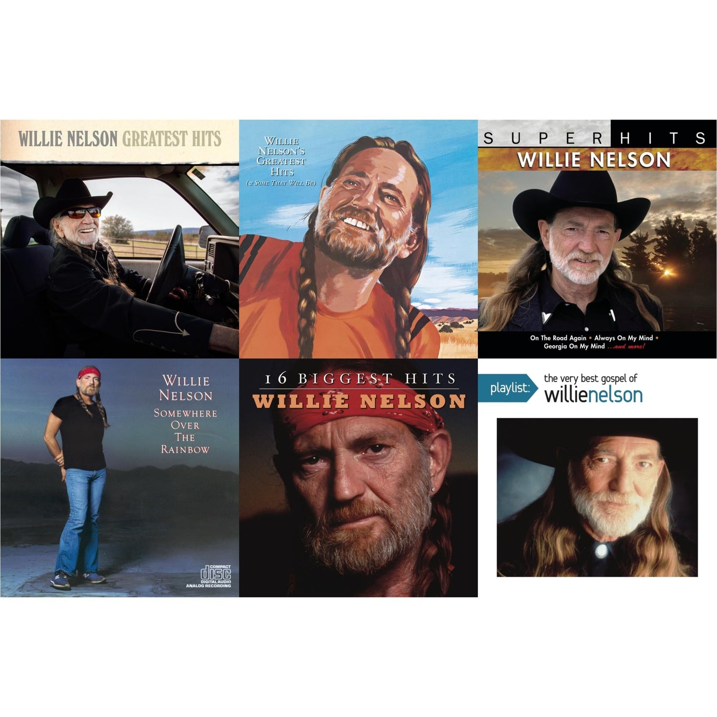 Greatest Hits & Willie Nelson�S Greatest Hits & Super Hits & Over The Rainbow & 16 Biggest Hits & Playlist: Very Best Gospel Of Willie Nelson