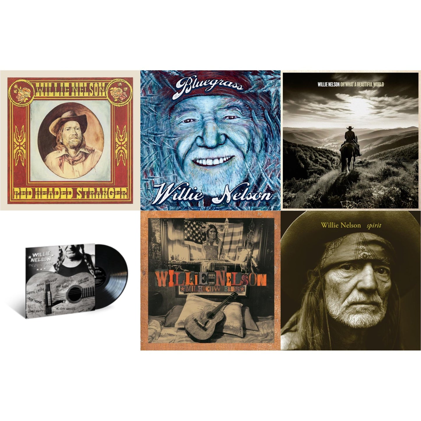Red Headed Stranger (150G/Dl Insert) & Bluegrass (Electric Blue LP Vinyl) & Oh What A Beautiful World & Great Divide & Milk Cow Blues (2LP/180G) & Spirit (180G)