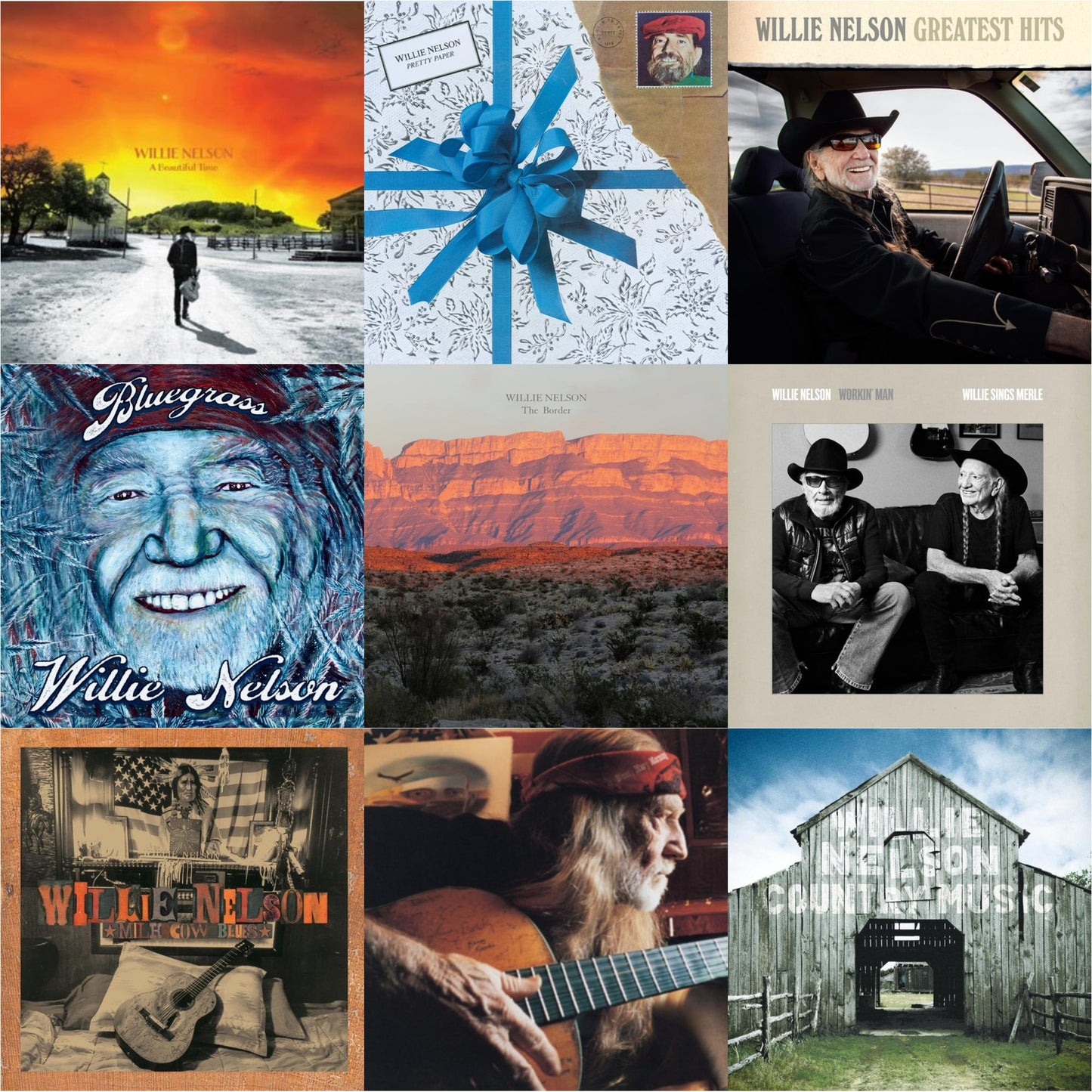 Beautiful Time & Pretty Paper & Greatest Hits & Bluegrass (Electric Blue LP Vinyl) & Border & Workin Man: Willie Sings Merle & Milk Cow Blues (2LP/180G) & It Always Will Be & Country Music (2LP)