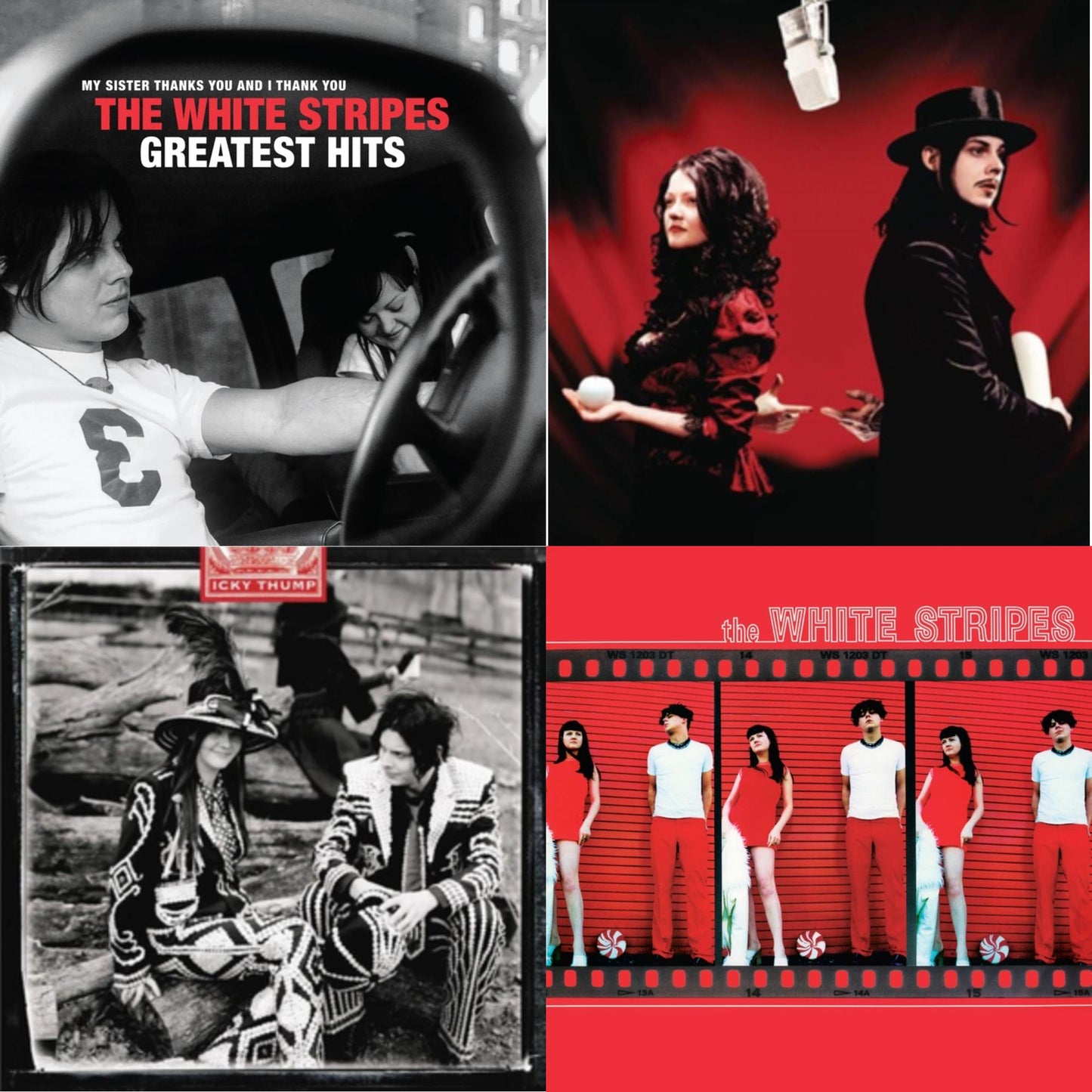 Greatest Hits (2LP/Black & Red Vinyl) & Get Behind Me Satan (2LP) & Icky Thump (2LP) & White Stripes