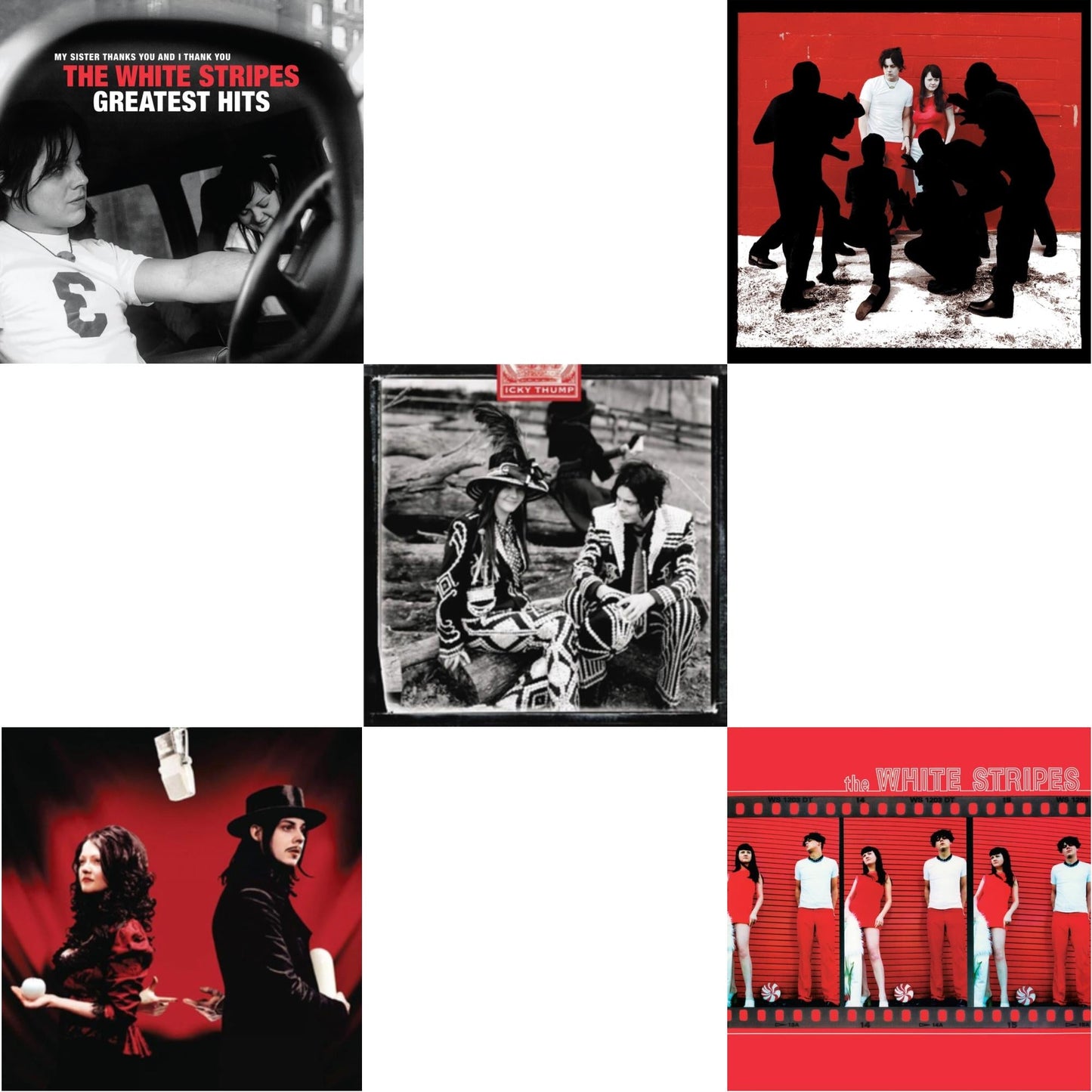 Greatest Hits (2LP/Black & Red Vinyl) & Get Behind Me Satan (2LP) & Icky Thump (2LP) & White Blood Cells (Reissue) & White Stripes