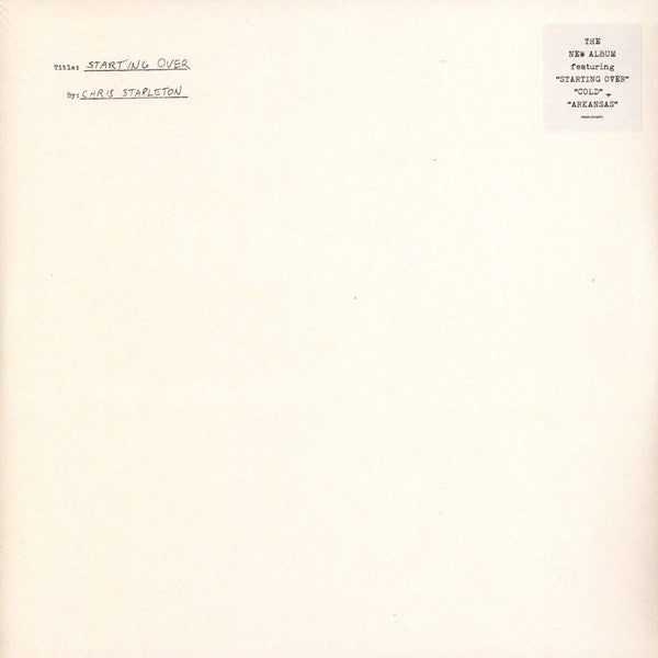 This LP Vinyl is brand new.Format: LP VinylMusic Style: CountryThis item's title is: Starting Over (2LP/180G)Artist: Chris StapletonLabel: MERCURY NASHVILLEBarcode: 602435030074Release Date: 11/13/2020