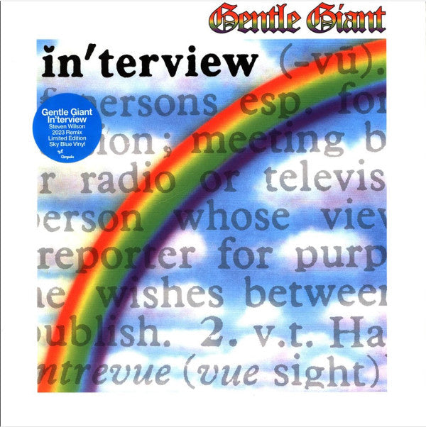This LP Vinyl is brand new.Format: LP VinylMusic Style: Prog RockThis item's title is: Interview Steven Wilson Remix (Blue LP Vinyl)Artist: Gentle GiantLabel: ALUCARD RECORDSBarcode: 804471000879Release Date: 9/1/2023