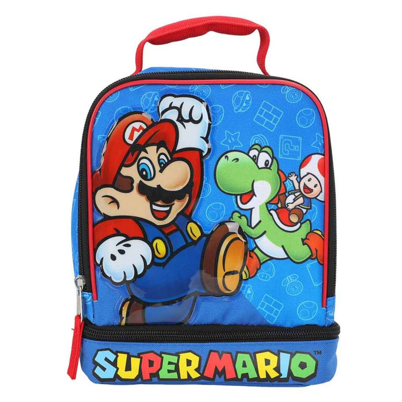 This is brand new.Double compartmentDurable & insulated lunch toteZipper top closureMaterial: Polyester/PVCDimensions: 9H X 7.5 LX 5W in.Care: Wipe clean with a damp clothThis item's title is: Insulated Lunch Tote: Super Mario BrosBarcode: 196179830439This was released: 2024