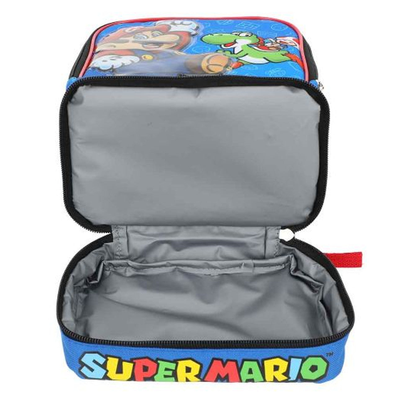 This is brand new.Double compartmentDurable & insulated lunch toteZipper top closureMaterial: Polyester/PVCDimensions: 9H X 7.5 LX 5W in.Care: Wipe clean with a damp clothThis item's title is: Insulated Lunch Tote: Super Mario BrosBarcode: 196179830439This was released: 2024