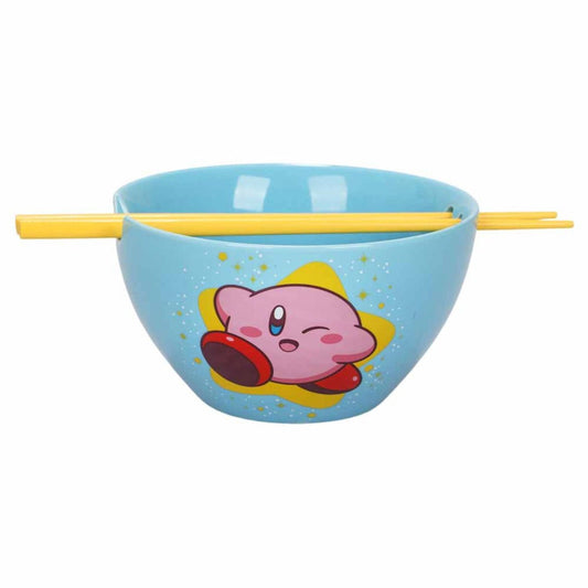 Ceramic Ramen Bowl 20 oz. w/ Chopsticks - Kirby Star