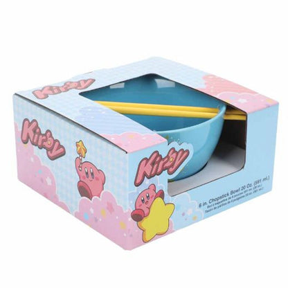 Ceramic Ramen Bowl 20 oz. w/ Chopsticks - Kirby Star