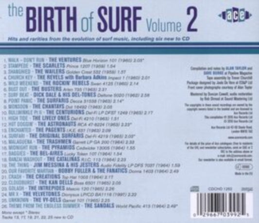 This CD is brand new.Format: CDMusic Style: SurfThis item's title is: Birth Of Surf 2 / VariousArtist: Various ArtistsLabel: ACE RECORDSBarcode: 029667039925Release Date: 2/22/2010