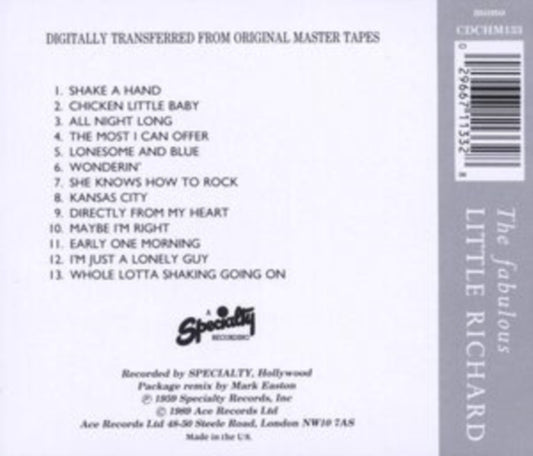 This CD is brand new.Format: CDMusic Style: Rock & RollThis item's title is: FabulousArtist: Little RichardBarcode: 029667113328Release Date: 1/25/2010