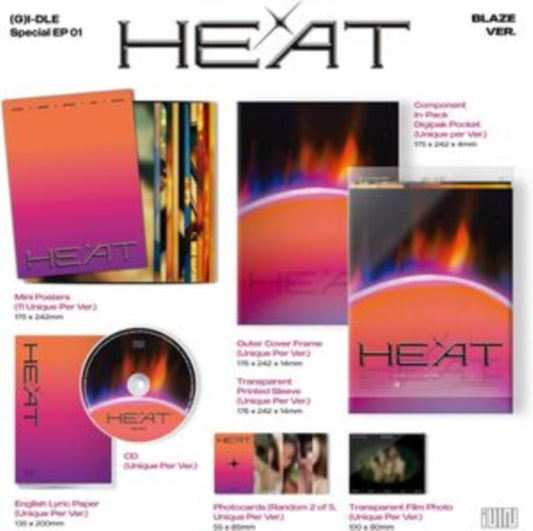 This CD is brand new.Format: CDThis item's title is: Heat (Blaze Ver.)Artist: I-DleLabel: CUBE ENTERTAINMENT INC./88RISIBarcode: 093624851554Release Date: 10/6/2023