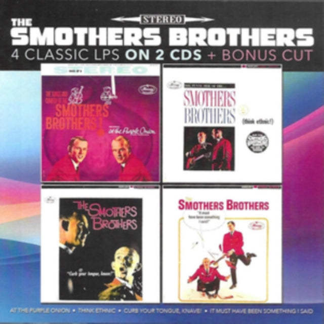 This CD is brand new.Format: CDThis item's title is: 4 Classic LPs On 2 2 CDs/Bonus Cut (2CD)Artist: Smothers BrothersBarcode: 097037046064Release Date: 2/16/2024