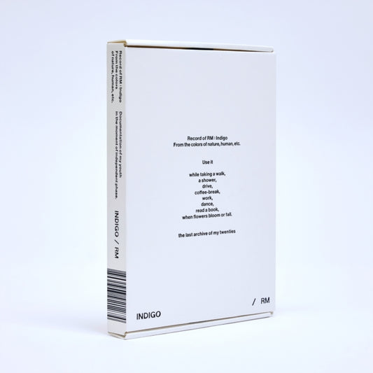 Product Image : This CD is brand new.<br>Format: CD<br>This item's title is: Indigo (Book Edition)<br>Artist: Rm (Bts)<br>Label: BIGHIT MUSIC<br>Barcode: 192641875311<br>Release Date: 12/16/2022