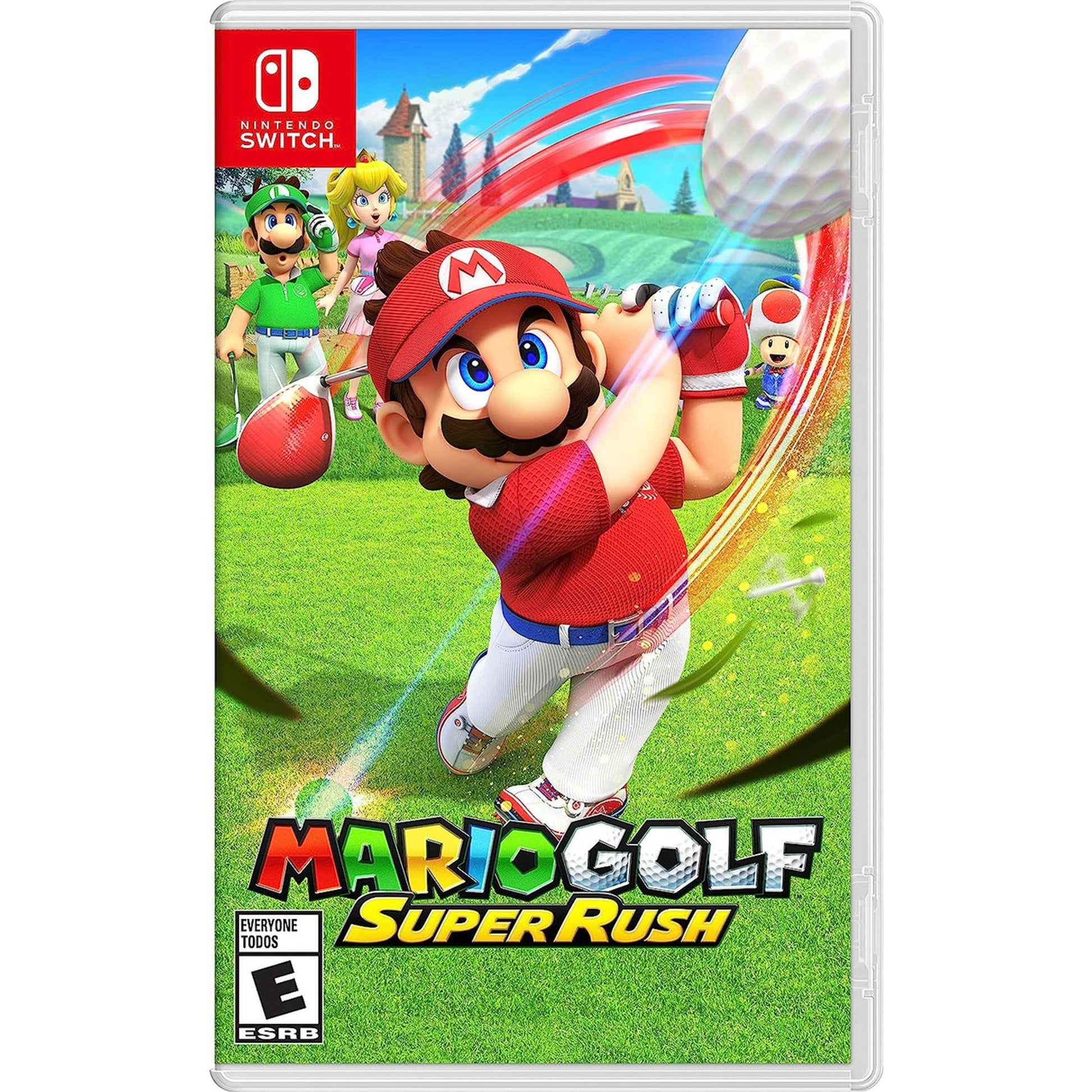 This is brand new.Tee off with family and friends in this content-packed Mario Golf game Hit the green with up to four players locally* or online** and golf with familiar Mushroom Kingdom characters. Modes range from Standard Golf to the energetic Speed Golf and an RPG-like golf adventure in story mode.