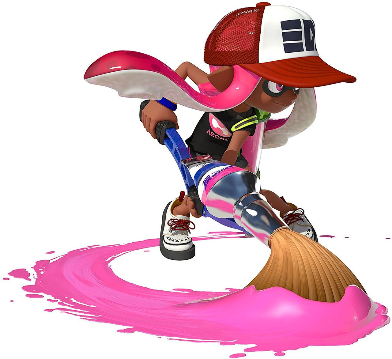 This is brand new.Make a mess in the ultimate mess-fest!
Splatter enemies and claim your turf as ink-spraying, squid-like Inklings in Nintendo's ultimate mess-fest! Challenge players online* in chaotic 4-on-4 turf wars and unleash squid powers to ink your way to victory. May the best mess win.