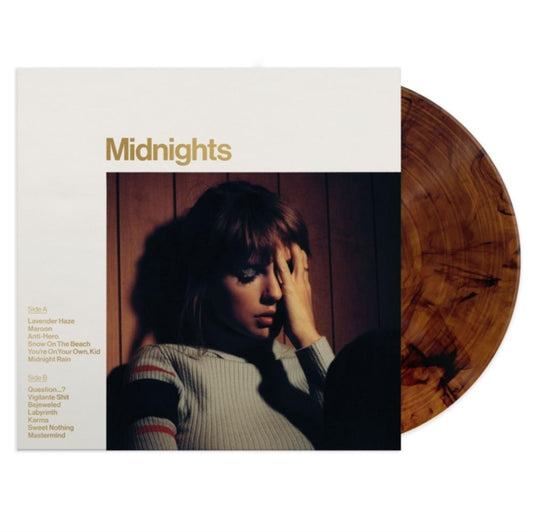 This LP Vinyl is brand new.Format: LP VinylMusic Style: Synth-popThis item's title is: Midnights (X) (Mahogany Color LP Vinyl)Artist: Taylor SwiftLabel: REPUBLICBarcode: 602445790074Release Date: 10/21/2022