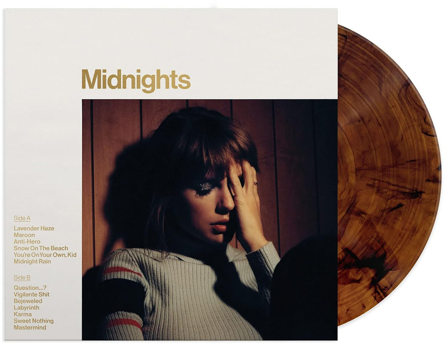 Taylor Swift - Evermore (Translucent Green Vinyl/2LP) & Midnights (X) (Mahogany Color LP Vinyl) & 1989 (Taylor's Version) (2LP/Crystal Skies Blue Vinyl) & Red