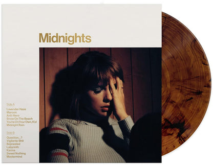 Taylor Swift - Evermore (Translucent Green Vinyl/2LP) & Midnights (X) (Mahogany Color LP Vinyl) & 1989 (Taylor's Version) (2LP/Crystal Skies Blue Vinyl) & Red