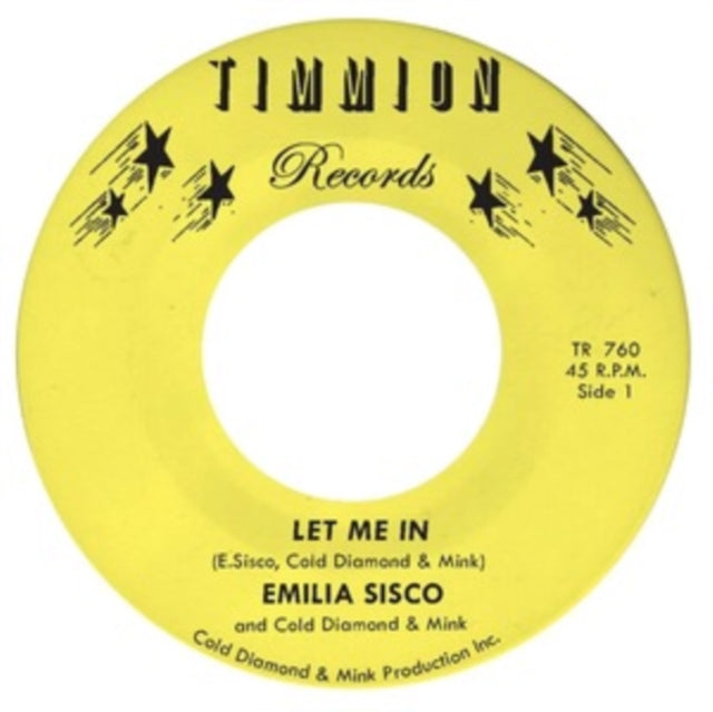 This 7 Inch Vinyl is brand new.Format: 7 Inch VinylMusic Style: SoulThis item's title is: Let Me In (Transparent Yellow Vinyl)Artist: Cold Diamond & Mink & Emilia SiscoLabel: Timmion RecordsBarcode: 617308076356Release Date: 8/9/2024
