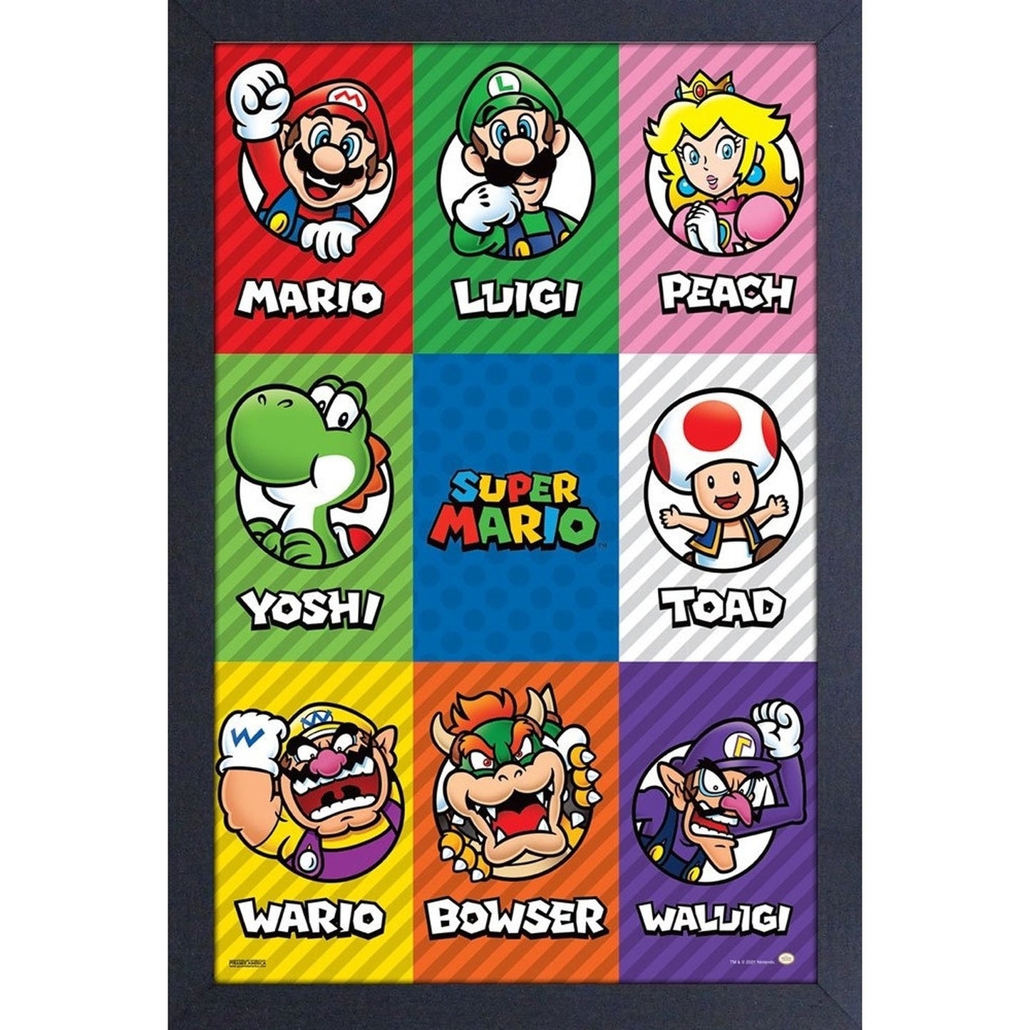 Framed Prints 11 x 17 - Super Mario Character Grid