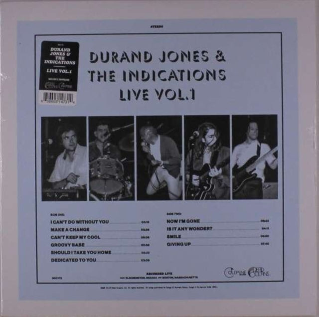 This LP Vinyl is brand new.Format: LP VinylThis item's title is: Durand Jones & The Indications: Live Vol. 1Artist: Durand & The Indications JonesBarcode: 656605147314Release Date: 11/23/2018