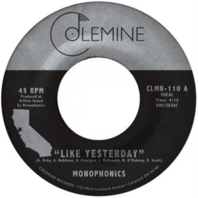 This 7 Inch Vinyl is brand new.Format: 7 Inch VinylMusic Style: FunkThis item's title is: Like Yesterday / Freedom (Clear Vinyl)Artist: MonophonicsLabel: COLEMINE RECORDSBarcode: 674862655748Release Date: 4/19/2011