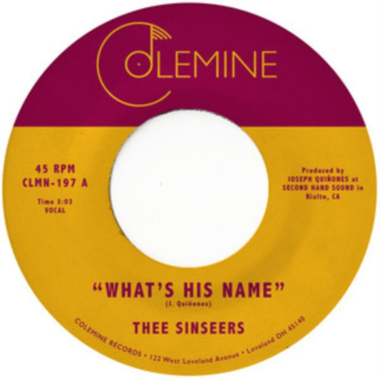 This 7 Inch Vinyl is brand new.Format: 7 Inch VinylMusic Style: Italo-DiscoThis item's title is: What's His NameArtist: Thee SinseersLabel: COLEMINE RECORDSBarcode: 674862657476Release Date: 1/14/2022