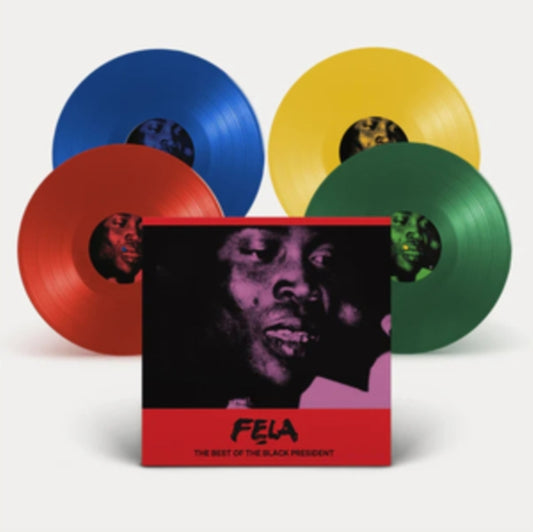 This LP Vinyl is brand new.Format: LP VinylMusic Style: AfrobeatThis item's title is: Best Of The Black President (4LP/Red/Green/Blue/Yellow Vinyl)Artist: Fela KutiLabel: Partisan RecordsBarcode: 720841208389Release Date: 11/21/2025