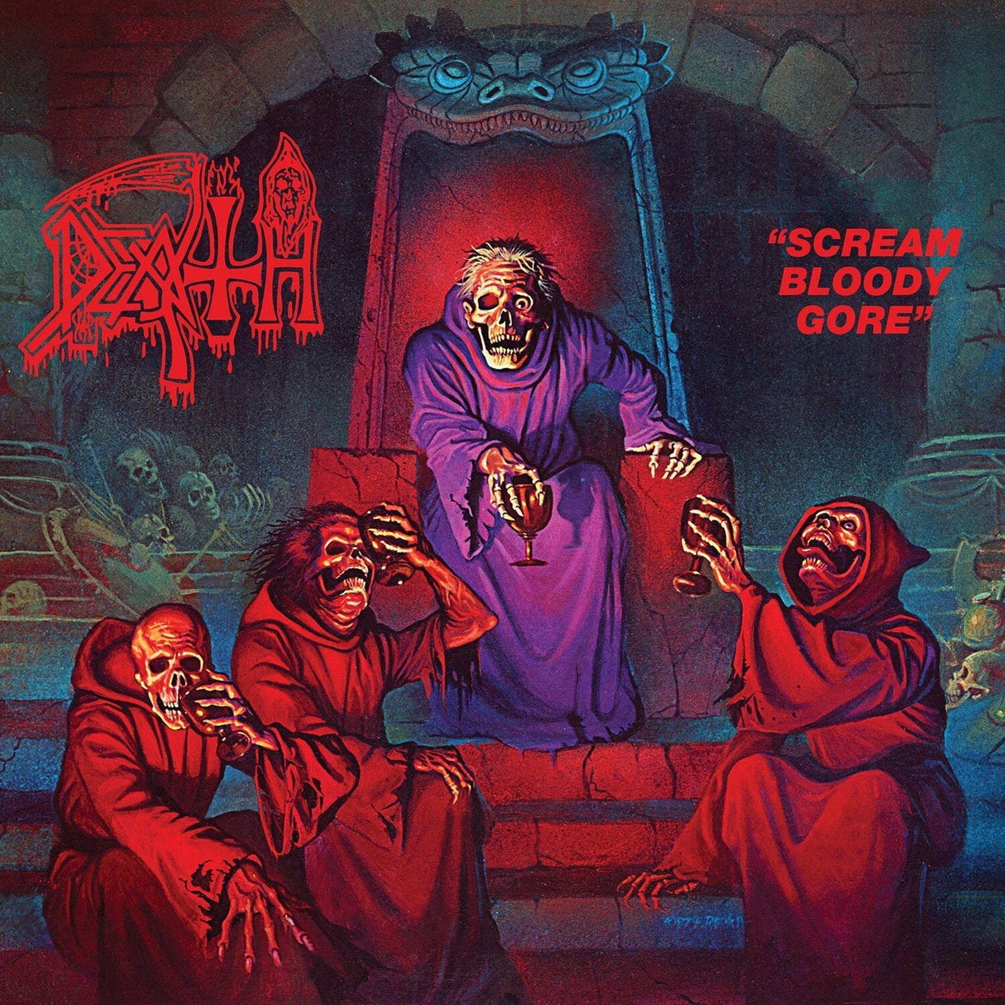 Spiritual Healing - Reissue (Red, Cyan Blue & Black Tri Color Merge With Splatter LP Vinyl) & Human (Remastered Reissue) & Individual Thought Patterns - Reissue & Leprosy (Reissue) & Scream Bloody Gore (Reissue)