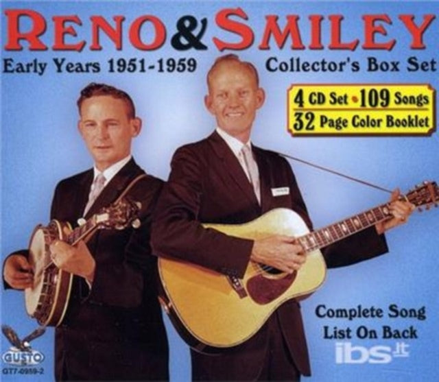 This CD is brand new.Format: CDMusic Style: BluegrassThis item's title is: Collector's 1951-1959 (4CD Boxset)Artist: Reno & SmileyLabel: GUSTOBarcode: 792014095928Release Date: 2/7/2011