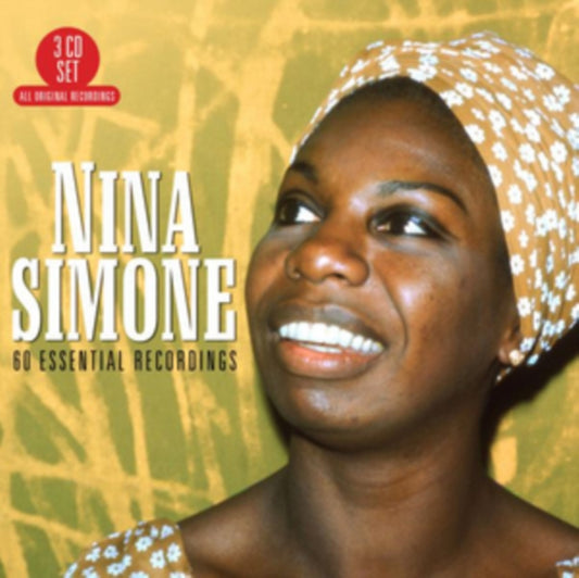 This CD is brand new.Format: CDMusic Style: Rhythm & BluesThis item's title is: 60 Essential Recordings (3CD)Artist: Nina SimoneLabel: BIG 3Barcode: 805520131308Release Date: 10/7/2016