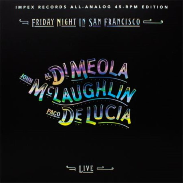 This LP Vinyl is brand new.Format: LP VinylThis item's title is: Friday Night In San Francisco (Limited Edition 45RPM 180G)Artist: Al; John Mclaughlin; Paco De Lucia Di MeolaBarcode: 856276002244Release Date: 1/17/2020