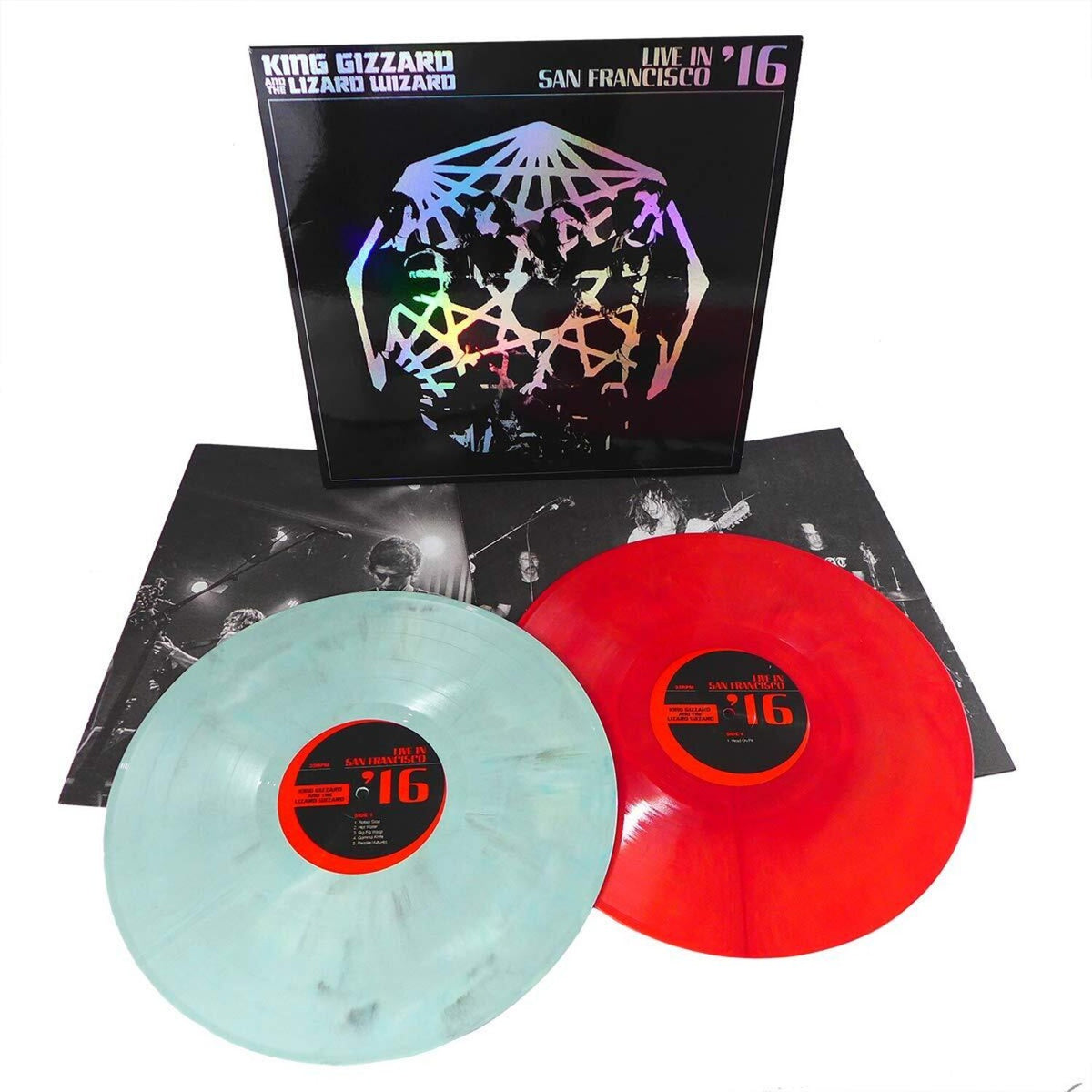 King Gizzard - Live In Las Vegas 24 (Splatter LP Vinyl) & Live In Adelaide '19 (Fuzz Club Official Bootleg) & Live In San Francisco '16 (Deluxe/2LP/Fog/Sunburst Vinyl) & Nonagon Infinity (Alien Warp Drive Edition) (2LP/Coloured Vinyl)