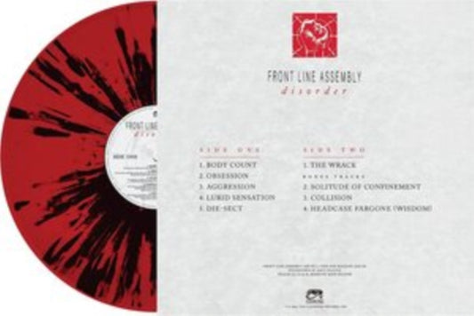 This LP Vinyl is brand new.Format: LP VinylMusic Style: IndustrialThis item's title is: Disorder (Red & Black Splatter LP Vinyl)Artist: Front Line AssemblyLabel: CLEOPATRA RECORDS INCBarcode: 889466298516Release Date: 5/20/2022